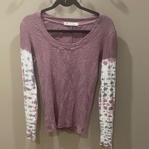 Free People Big Sur Long-Sleeve T-Shirt in a mauve / purple tie-dye print